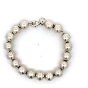 Tiffany & Co Sterling Silver Beaded link Bracelet - 7.25"